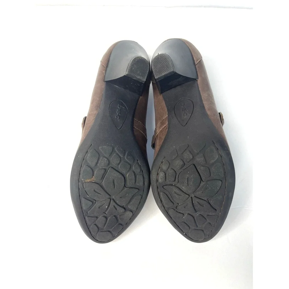 Y2K‎ Vintage BOC Born Concept Mary Jane Brown Leather Heels Size 7